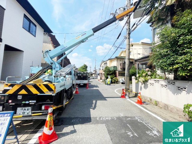 京都市伏見区醍醐岸ノ上町　第1期　新築一戸建ての前面道路含む現地写真|周辺は閑静な住宅街です。前面道路もしっかりと有りますので車の出し入れも安心ですよ！
