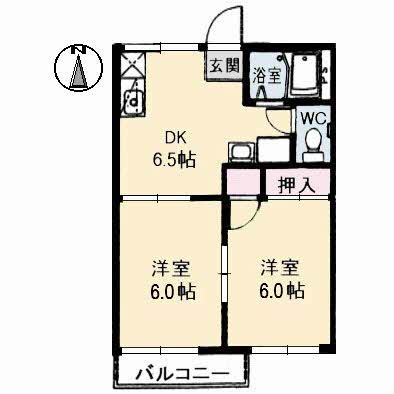 チューリップハイツ　Ｂ棟 の間取り