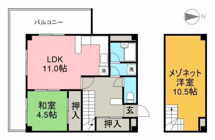 コーポ朝日ＸⅠの間取り