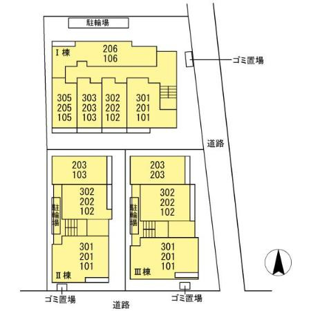 セジュール春日町１の区画図
