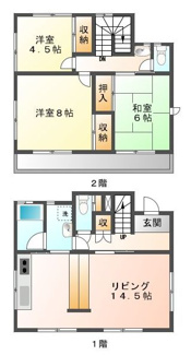【間取り】 | 中２丁目貸家