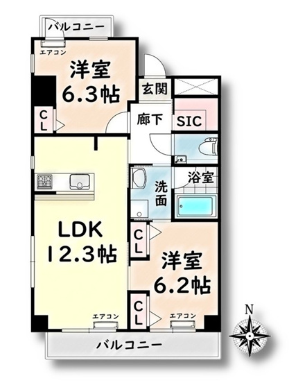 【間取り】 | ミクニハイツ【名古屋市賃貸・オートロック】