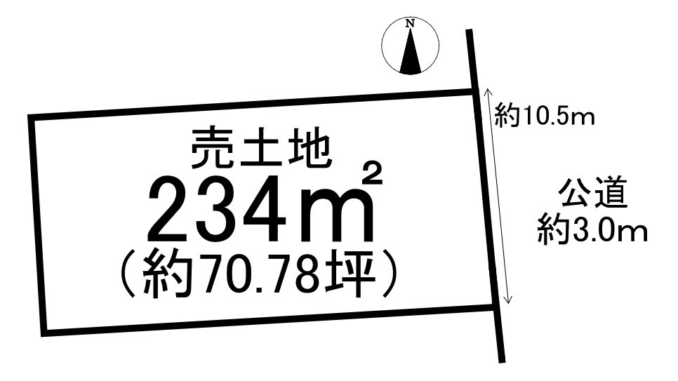 常滑市港町6丁目の土地図|敷地面積約70坪♪
