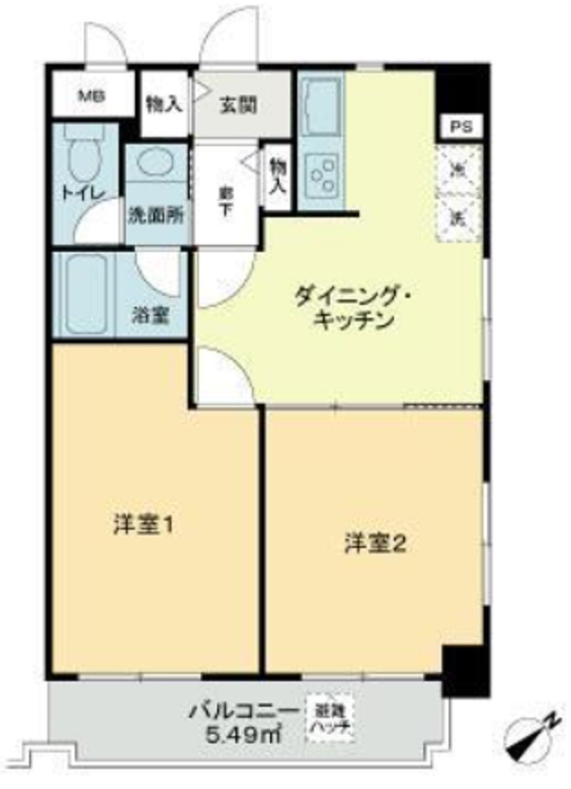 ライオンズマンション鵜の木駅前の間取り|間取り