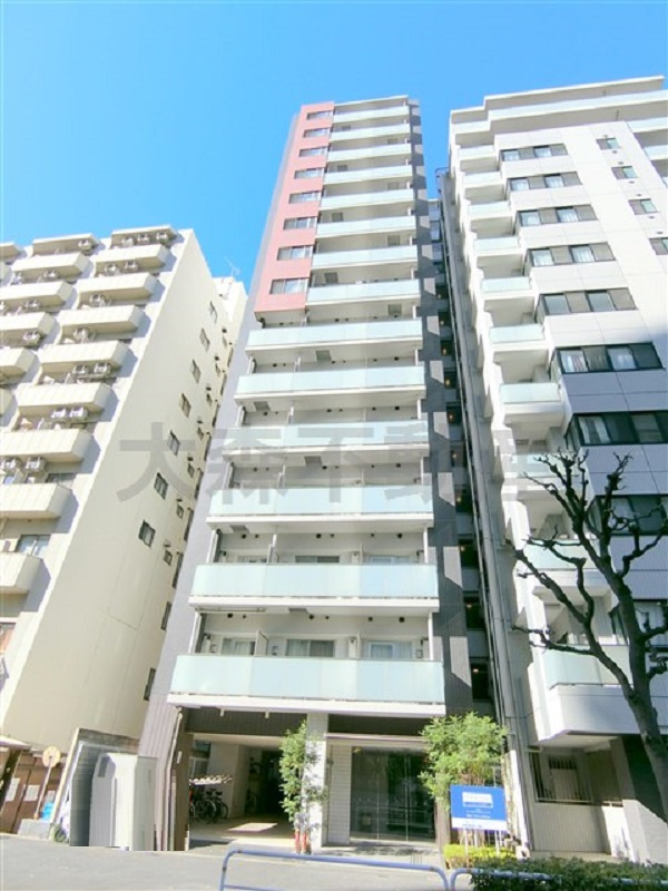 レジディア大森Ⅱの外観|2012年3月築　RC鉄筋コンクリート造15階建て総戸数90戸間取り1K～1SLDK
東京都品川区南大井6丁目　JR京浜東北線大森駅徒歩2分の立地