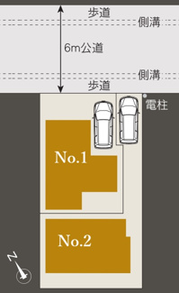 【区画図】 | 【仲介手数料無料！！】稲城市平尾1丁目　新築戸建て（全2棟）No2　5480万円