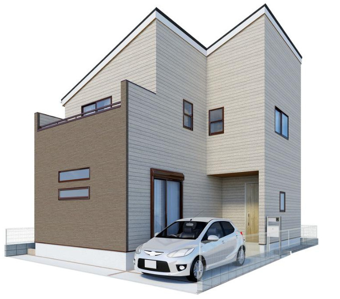 越谷市蒲生東町 新築分譲住宅の外観パース