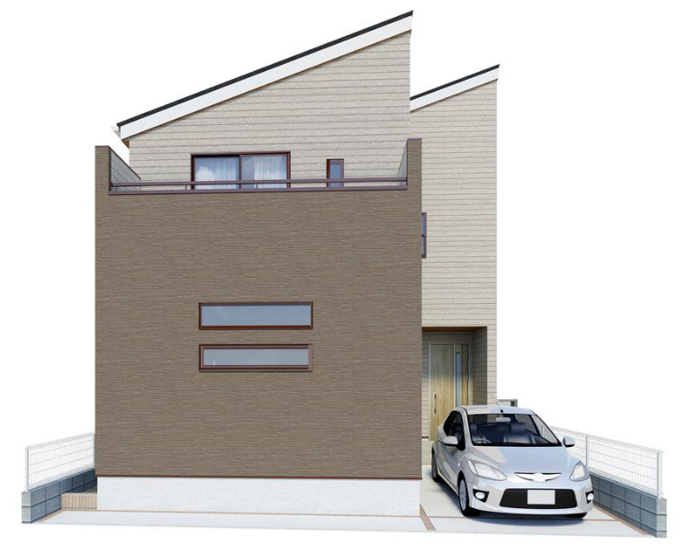 越谷市蒲生東町 新築分譲住宅の外観パース