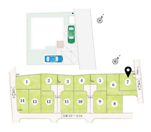 鴻巣市小松1丁目　新築一戸建て　（14区画）　07の区画図|7号棟