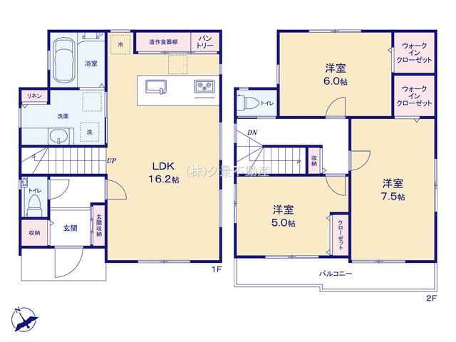 《仲介手数料無料》川越市砂新田５丁目38-3新築一戸建てフェリシティの間取り