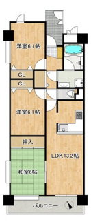 【間取り】 | ファミール岸和田ステージ２ | 【南西角部屋】日当り・通風良好♪たっぷりの陽光に包まれる明るい住まいに気持も明るくなりますね♪