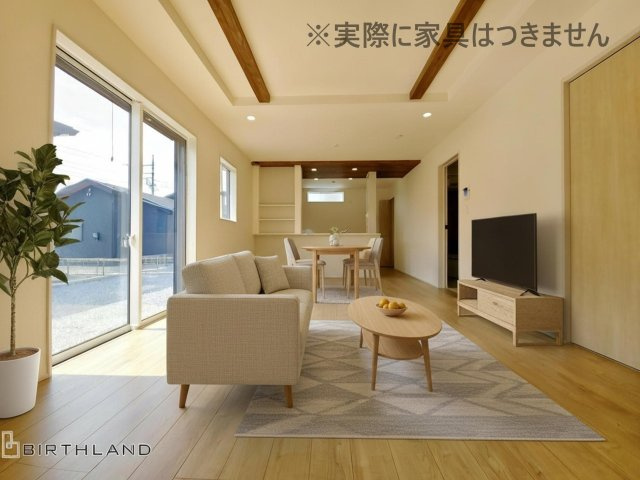 新築戸建・新築建売　伊勢崎市豊城町　殖蓮小学校・殖蓮中学校の前面道路含む現地写真