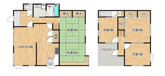 【間取り】 | 上　中古戸建