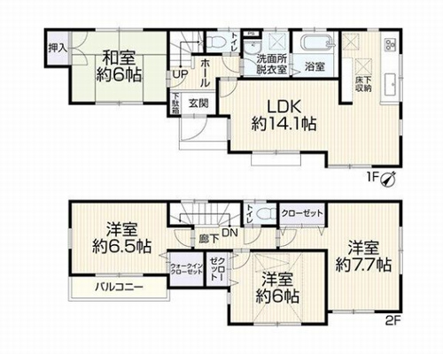 【仲介手数料０円】伊勢原市高森台1丁目　中古一戸建ての間取り|伊勢原市高森台1丁目　中古一戸建て