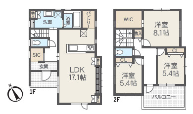 小田原市中新田　未入居戸建　全2棟2号棟