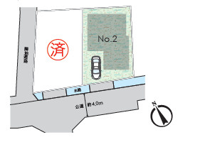 小田原市中新田　未入居戸建　全2棟2号棟の区画図