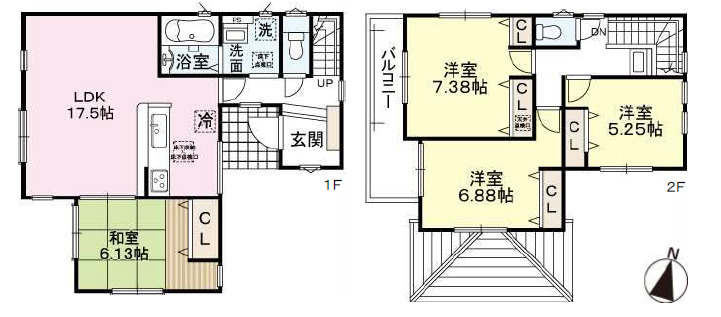 加古川市平岡町高畑　第12期　新築一戸建ての間取り
