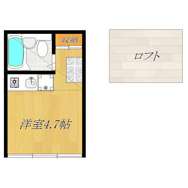 ０５ハイムⅡの間取り|ロフト付き☆