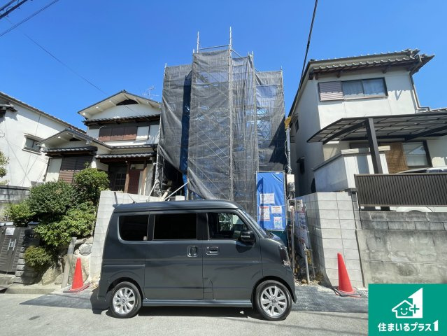 城陽市富野森山　第1期　新築一戸建ての外観|周辺は落ち着いた街並みの住宅地！子育てがしやすい住環境です！まだ未完成ですが、現地でしかわからない事もございます。是非一度ご覧ください。