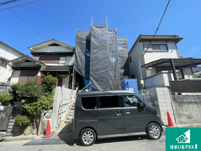 城陽市富野森山　第1期　新築一戸建ての外観|周辺は落ち着いた街並みの住宅地！子育てがしやすい住環境です！まだ未完成ですが、現地でしかわからない事もございます。是非一度ご覧ください。