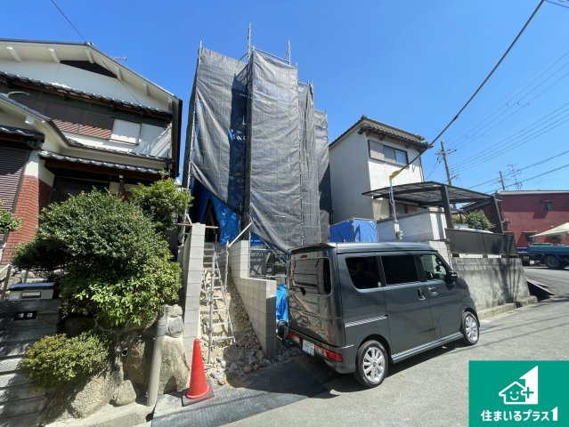 城陽市富野森山　第1期　新築一戸建ての外観|周辺は落ち着いた街並みの住宅地！子育てがしやすい住環境です！まだ未完成ですが、現地でしかわからない事もございます。是非一度ご覧ください。