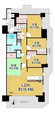 【間取り】 | 北花田ガーデンファミリアⅠ番館（五箇荘小学校）