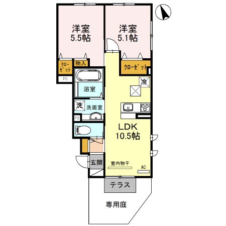 メルベーユ福里の間取り