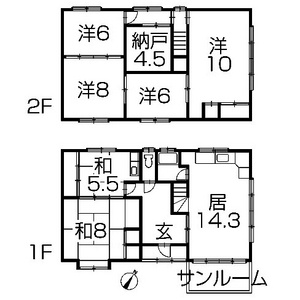 【間取り】 | 伏見3丁目貸家