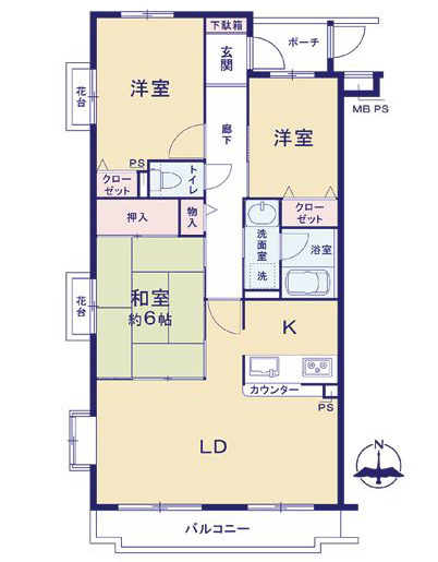 クリオ平塚弐番館の間取り