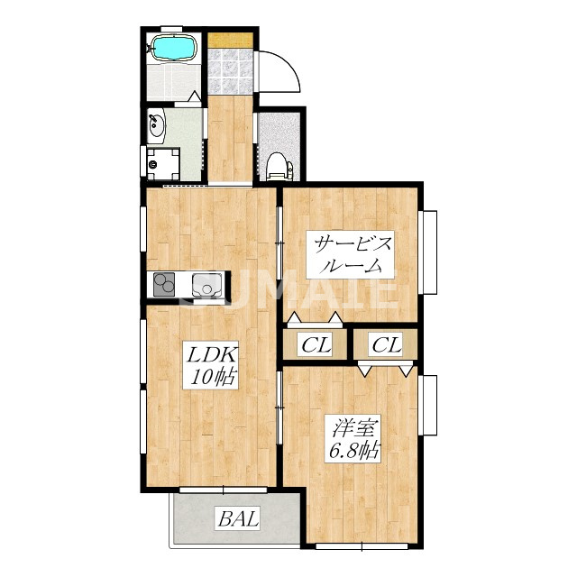 さいたま市中央区鈴谷４丁目の賃貸マンションの間取り|間取りです。