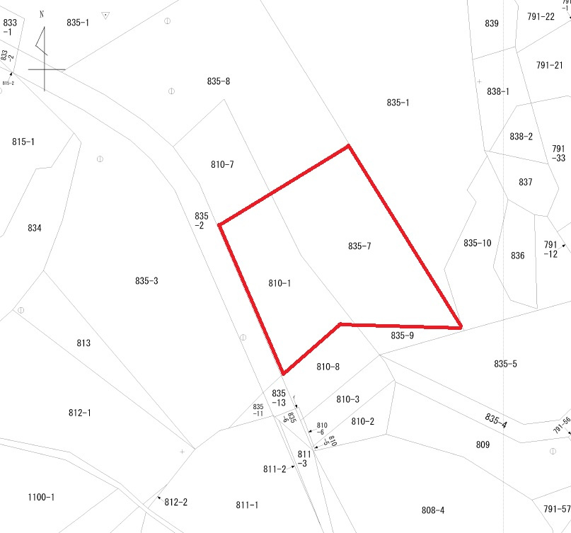恩納村谷茶（オーシャンビュー旅館業取得済み）の区画図|1347.37㎡（約407.57坪）