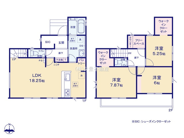 《仲介手数料無料》ふじみ野市長宮２丁目1-63新築一戸建てグラファーレの間取り