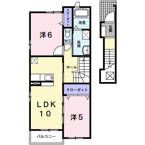 宇塚ハイツの間取り