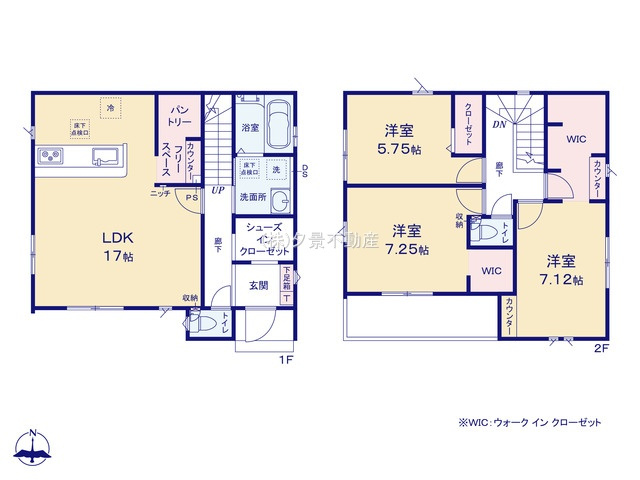 《仲介手数料無料》ふじみ野市長宮２丁目1-63新築一戸建てグラファーレの間取り