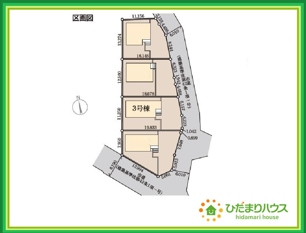 郡山市大槻上柵　新築戸建　3号棟の区画図|学校や大きな公園も近くお子様も安心！
