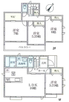 【間取り】 | 【仲介手数料無料！！】町田市木曽西3丁目　新築戸建て（全7棟）B号棟　5290万円