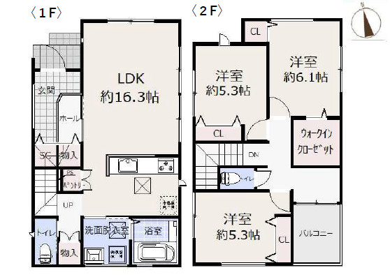 伊勢原市岡崎No.1　新築戸建　全1棟1号棟の間取り