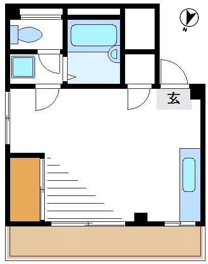 NSハイム　バストイレ別　脱衣所　角住戸の間取り