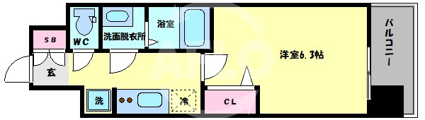プレサンス森ノ宮ＴＨＥゲートの間取り|プレサンス森ノ宮ＴＨＥゲート　間取り