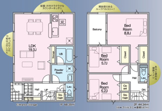 【間取り】 | CRADLE GARDEN古河市諸川第9　 | 南向きで明るい間取りです☆