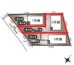 【区画図】 | CRADLE GARDEN古河市諸川第9　 | 【全3区画】各棟の詳細はお気軽にお問い合わせください☆