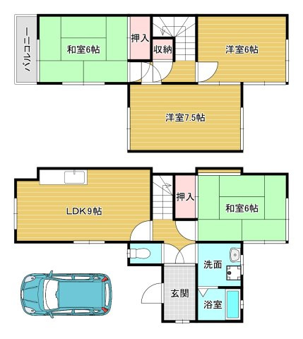 河内長野市西之山町戸建の間取り