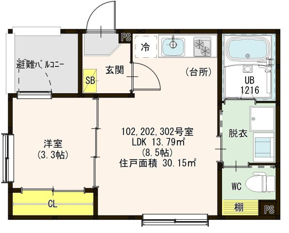シャルム名古屋Ⅱの間取り