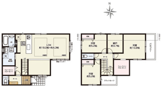 【間取り】 | 東大和市仲原4丁目　新築戸建　【全1棟】