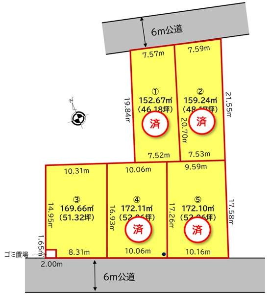伊奈町寿３丁目　全５区画売地の土地図
