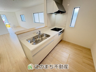 【キッチン】 | CRADLE GARDEN古河市諸川第9　3 | 人気の対面式キッチン☆料理をしながらご家族とコミュニケーションが取れます♪