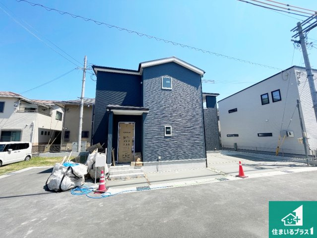 高砂市阿弥陀町北池　第2期　新築一戸建ての外観|周辺は落ち着いた街並みの住宅地！子育てがしやすい住環境です！まだ未完成ですが、現地でしかわからない事もございます。是非一度ご覧ください。