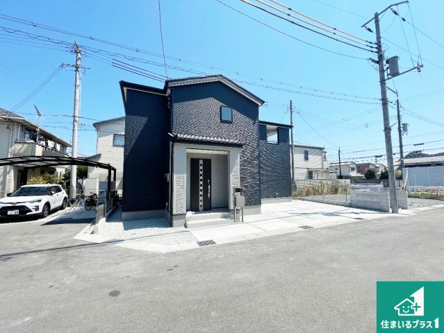 高砂市阿弥陀町北池　第2期　新築一戸建ての外観|周辺は落ち着いた街並みの住宅地！子育てがしやすい住環境です！まだ未完成ですが、現地でしかわからない事もございます。是非一度ご覧ください。