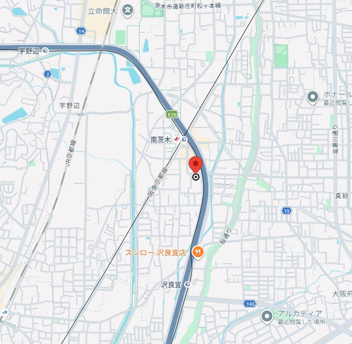 パピヨンさわらぎの地図