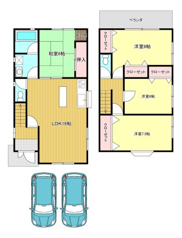 堺市中区福田 中古戸建の間取り